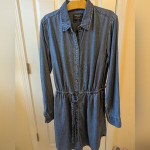 Abercrombie & Fitch Blue Long Sleeve Shirt Dress